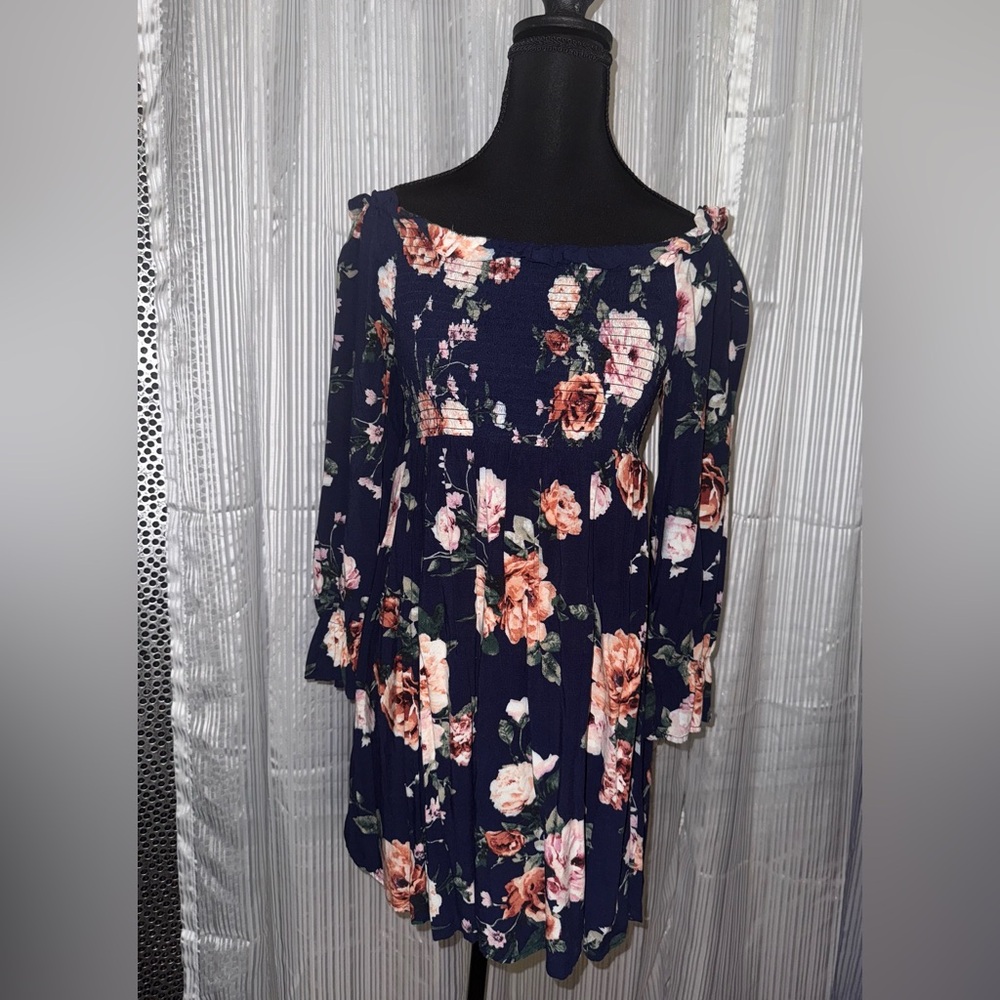 Xhilaration Navy Floral Mini Dress